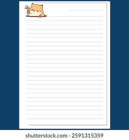 cat playing with butterfly note page