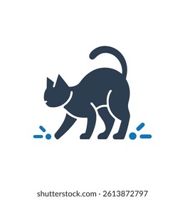 Cat Playing Icon On White Background