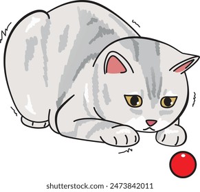 Katzenspiel Illustration, Vektorgrafik