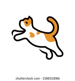 Cat playing and jumping. vector cat stock image