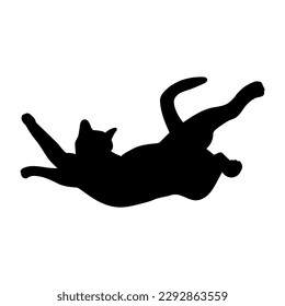 cat playing silhouette, vector, cat breeds, pet, animals cat.