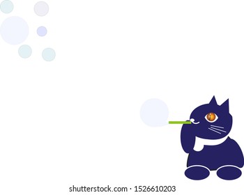 A cat playing with a soap bubble.