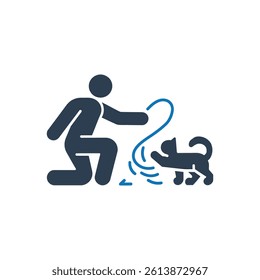 Cat Playing with String Icon On White Background