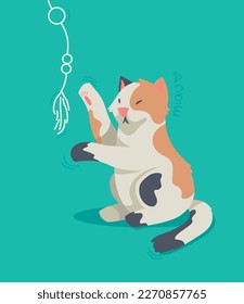 gato jugando con personaje de juguete