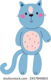 Cat Plush Toy Vector Illustration