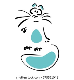 Cat pointing finger