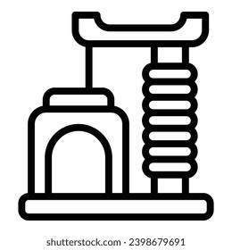 Cat pole furniture scratcher icon outline vector. Climbing clawing kitten furniture. Feline household accessory