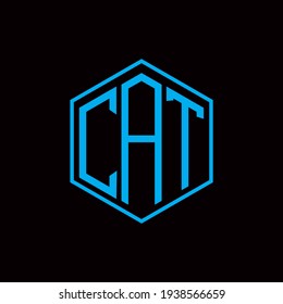 CAT polygon letter icon design on BLACK background.Creative letter CAT - C A T logo design.
CAT initials Polygon Logo design.
