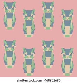 Cat Polygon Vector. Abstract polygonal colorful geometric triangle cats pattern background for use in design