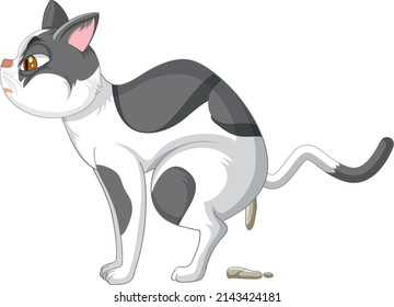 A cat poo on white background illustration