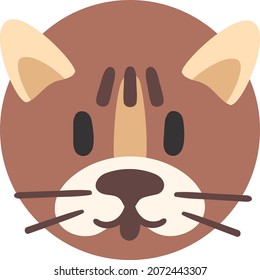 Cat portrait. Cute animal child kitten, vector illustration isolated on white background