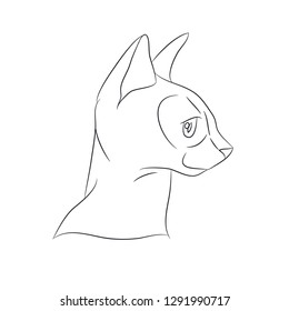 cat portrait, lines, vector, white background, cat portrait
