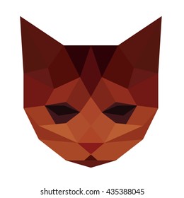 Cat portrait low poly