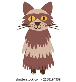 Cat portrait on isolated background. Vector illustration.