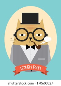cat portrait template vector/illustration