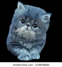 cat portrait or vector drawing