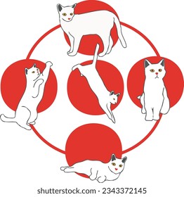 Cat pose Illustration EPS format vector stock