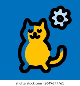 Cat pose set. cute feline silhouette positions. stretching, sleeping, playing, meowing vector icons.