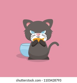 Cat Poses Cartoon Illustration