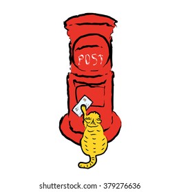 Cat and post