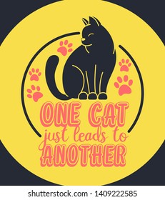 Cat poster quote with illustration