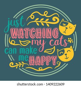 Cat poster quote with illustration