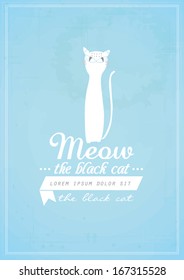 cat poster template vector/illustration / background/ greeting card