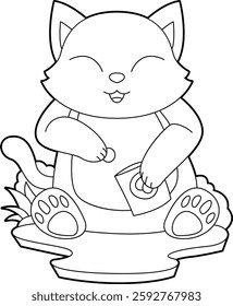 Cat Potato chips Animal Vector Graphic Art Illustration