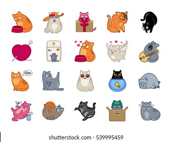 Cat Power Vector Icon Set 