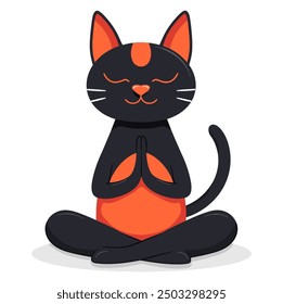 Cat Practicing Yoga Vector Illustration isolated