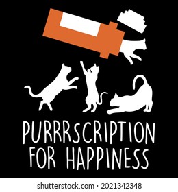 cat prescription funny feline medicine kitten wo design vector illustration for use in design and print wall art poster canvas