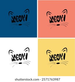 cat print flat icon. Different animal paw print. cat, puppy silhouette animal diagonal tracks for t-shirts. Animal apps and websites. Vector illustrations
