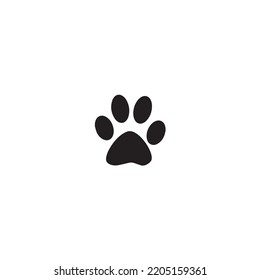cat print icon, black paw, vector illustration on white isolated background.