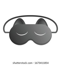 Cat print sleeping mask icon. Cartoon of cat print sleeping mask vector icon for web design isolated on white background