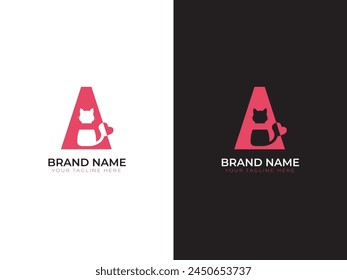 Cat professional modern logo design.