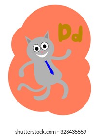 Cat professor alphabet D