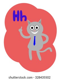 Cat professor alphabet H