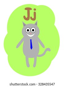 Cat professor alphabet J