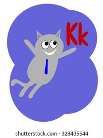 Cat professor alphabet K