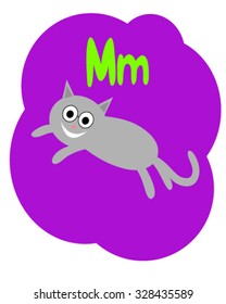 Cat professor alphabet M