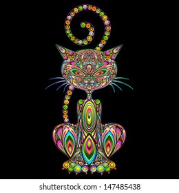 Cat Psychedelic Art Design