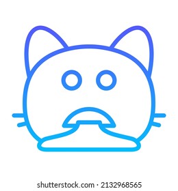 diseño de iconos de gradiente de línea de pulido de gato