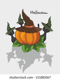 cat and pumpkin hats. vector. Halloween