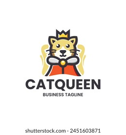 cat queen mascot logo vector