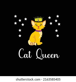 Ilustración vectorial Cat queen t shir