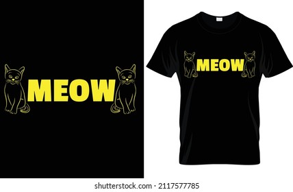 cat quote meow t-shirt design...