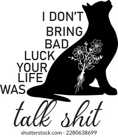 Cat Quote SVG Vector Illustrator Design 