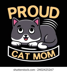 Cat quote vintage premium t-shirt design illustrator