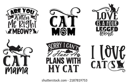 Cat Quotes SVG Cut Files Designs Bundle.