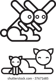 cat and rabbit